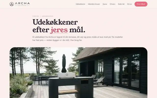 Siden udekøkkener hos Archa Outdoor