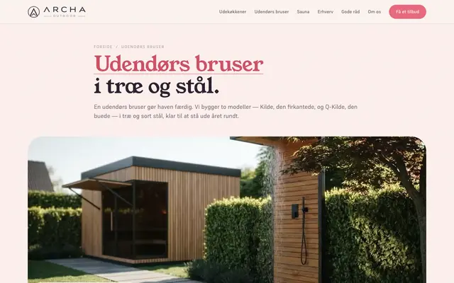 Siden udendørs brusere hos Archa Outdoor