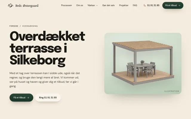 Siden overdækket terrasse hos Brdr. Østergaard