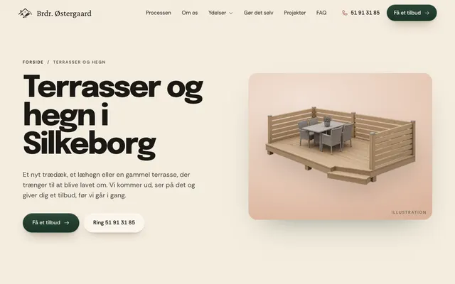 Siden terrasser og hegn hos Brdr. Østergaard