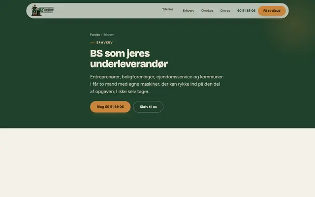 Siden erhverv hos BS Stubfræsning