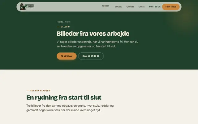 Siden galleri hos BS Stubfræsning
