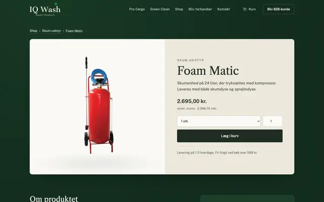 Siden foam matic hos IQ Wash