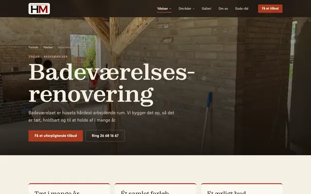 Siden badeværelse hos Murermestrene H&M