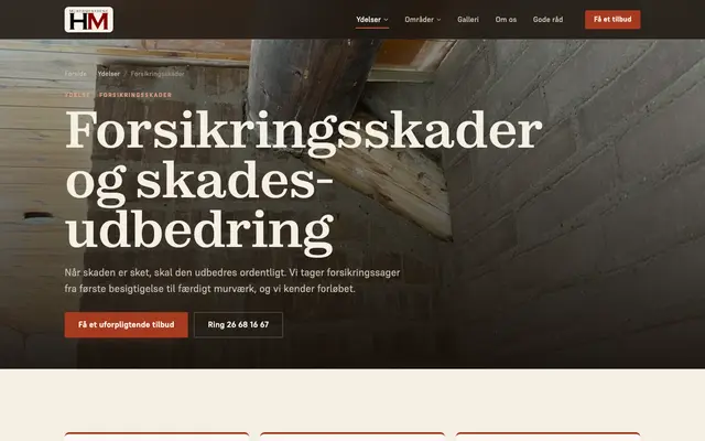 Siden forsikringsskader hos Murermestrene H&M