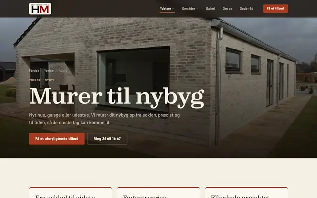 Siden nybyg hos Murermestrene H&M