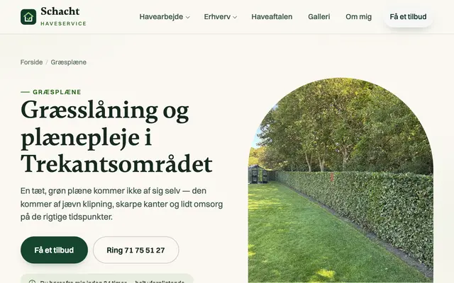 Siden græsplæne hos Schacht Haveservice