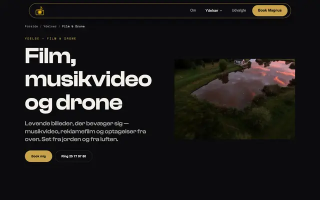 Siden film og drone hos Sogard Photo