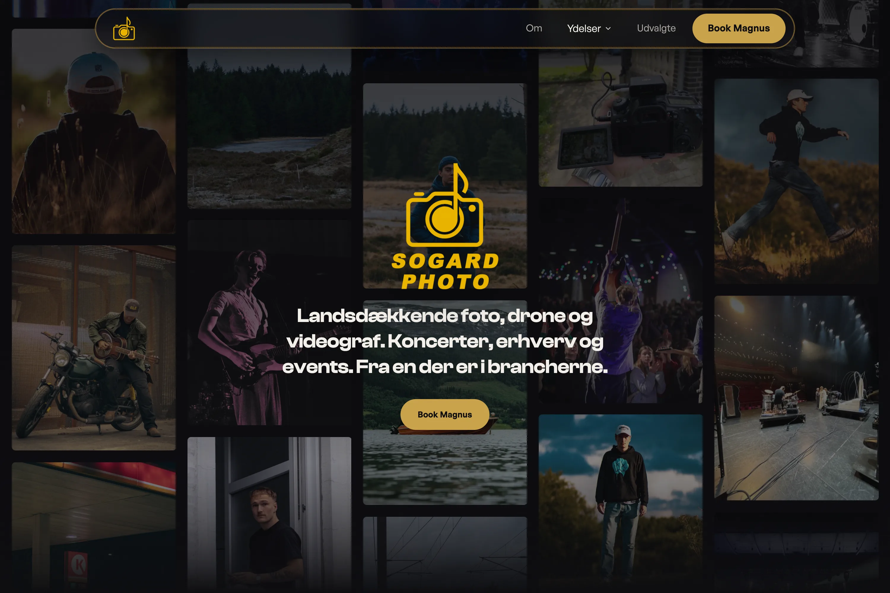 Forside for Sogard Photo, bygget af Madsen Studio