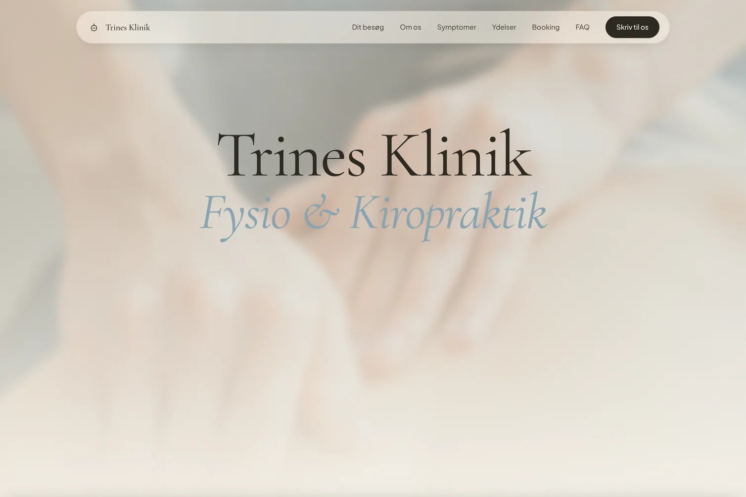 Forside for Trines Klinik, bygget af Madsen Studio